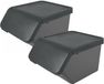 Sunware Sigma Home sorteer bak met deksel - 2x - afvalbak - antraciet - stapelbaar - 45L - 49 x 39 x 30 cm