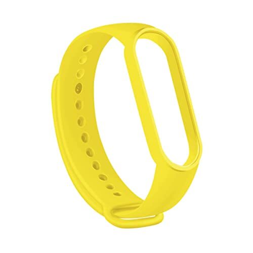 Hininner Armband voor Xiaomi Mi Smart Band 5, vervangende armband, gekleurd, verstelbaar, horlogeband van siliconen, zacht, ademend, accessoires voor sport, fitness, waterdicht – geel