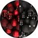 Decoris kerstballen 56 stuks - donkerrood/zwart - 4-5-6 cm - kunststof