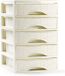 PlasticForte Ladeblokje - bureau organizer met 5x lades - creme wit - L18xB21xH28 cm