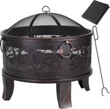 Gardebruk Vuurkorf - Ø67cm Vonkrooster Pook Deksel - Zwart