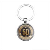 MC Living KadoExpress Sleutelhanger Glas - Gefeliciteerd 50 Jaar Getrouwd