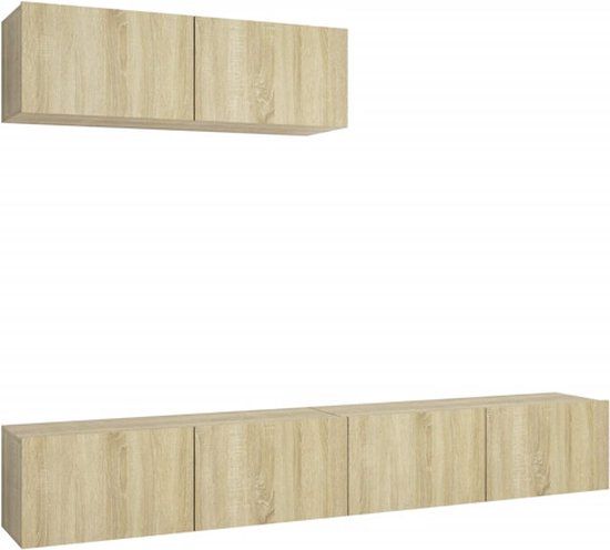 vidaXL Tv-meubelen 3 stuks bewerkt hout sonoma eikenkleurig
