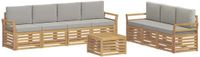 vidaXL - Sofa-Sets - 8-delig - Wit en Lichtgrijs - Polyester