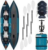 Abstract Sport Abstract Azura 415 Opblaasbare Kano 3 Persoons Kajak Familie en Toertocht PVC Dropstitch 415 cm Blauw Inclusief Peddels