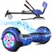 SISIGAD Hoverboard 6,5 inch met hoverkart voor kinderen, zelfbalancerende elektrische scooter, gemakkelijk te bedienen, antislip ledverlichting, bluetooth-luidspreker