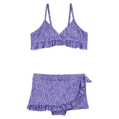 WE Fashion Triangel Bikini Met Ruches Paars