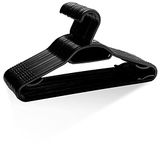 KEPLIN 30 stuks 5-in-1 kledinghangers - volwassen plastic kleerhangers voor kledingkast - ruimtebesparende opbergorganizer hangers met trekstang, riemhaken, antislip inkepingen en veilige lip (zwart)
