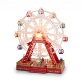 Well Home Kerstdecoratie met beweging en muziek: kerstwiel, decoratief met ledverlichting, beweging en muziek, 56,5 x 24,5 x 65 cm, met adapter, ideaal voor gebruik binnenshuis