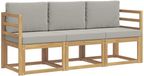 vidaXL - Buiten - bank - set - 3 - st - Wit - en - Lichtgrijs - Polyester