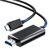 BHHB USB C naar HDMI-kabel [4K @60Hz] Thunderbolt 3/4 compatibel type C naar HDMI-kabel voor iPhone 15 Pro/Pro Max, MacBook iPad Pro/Air, iMac, Surface Book, Samsung, Pixelbook, XPS, HP enz., 2 m