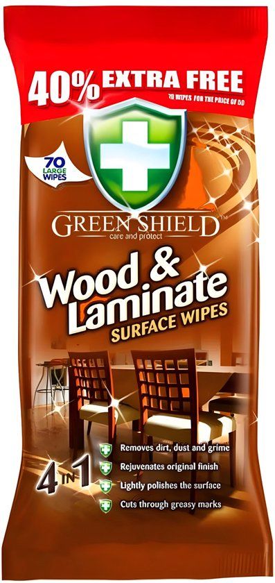 Green Shield Schoonmaakdoekjes voor Hout en Laminaat - 70 Stuks