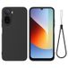 Xiaomi Coque Xiaomi Poco C81 Pro en silicone liquide avec dragonne - Noire