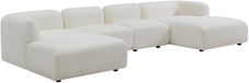 Vente-unique Canapé d'angle modulaire XXL en tissu bouclette - Blanc cassé DANEPI