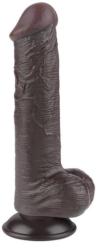 LoveToy - Glijdende Huid Dildo 20,8 cm (Ø 4 cm) - Zwart