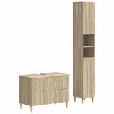 vidaXL - 2-delige - Badkamerkast - Set - DELFT - Sonoma - Eiken - Bewerkt - hout