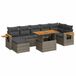 vidaXL 8-delige Loungeset met kussens, polyrattan, acacia, grijs