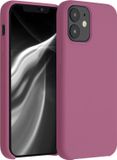 kwmobile telefoonhoesje geschikt voor Apple iPhone 12 mini - Hoesje met siliconen coating - Smartphone case in donkerroze