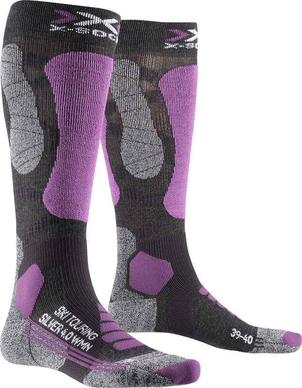 X-SOCKS Ski Touring Silver 4.0 Sokken Dames, anthracite melange/magnolia