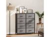 HOMCOM Commode 8 tiroirs en tissu, meuble de rangement avec 4 poches, 2 crochets, structure en acier, 86 x 30 x 94,5 cm, gris