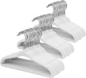 Merkloos 28cm Baby Velvet Hangers - Non-Slip Kids Clothes Hangers met 360° Rotating Hook - Ultra Thin Felt Hanger voor Baby en Peuter Kleding - 66 Pieces (White)