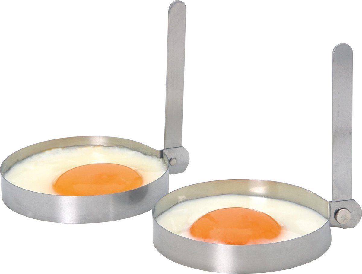 Kitchen Craft Spiegelei-ringen 8,5 Cm Staal Zilver 2 Stuks