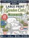 Large Print Garden Cats Coloring Book