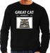 Bellatio Decorations Great Cat Moments Dieren foto sweater grijze kat - Zwart - Heren - S