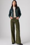Levi's 318 Shaping pantalon en velours côtelé à jambe large - Femme - 28X30 - Vert / Olive Night