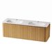 Saniclass Terra Meuble de salle de bain - 140x42x45.5cm - Lavabo Solid Surface Blanc Mat - 2 Vasques - 2 Trous de robinetterie - 4 Tiroirs - Sandwood (Chêne Clair)