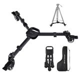 K&F CONCEPT Fotografie Dolly, Heavy Duty met 7,6 cm rubberen wielen, 20 kg capaciteit wielen, compacte video dolly met verstelbare poten en draagtas voor DSLR camera's camcorder
