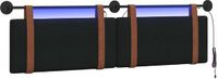 vidaXL Hangend hoofdbord Met LED-verlichting Zwart Antiek PU
