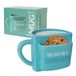 Fisura Originele geschenkmok "A sugar rush", blauwe theekop met koekjeszak, grappige ontbijtmok, modern ontbijtglas, inhoud 316 ml