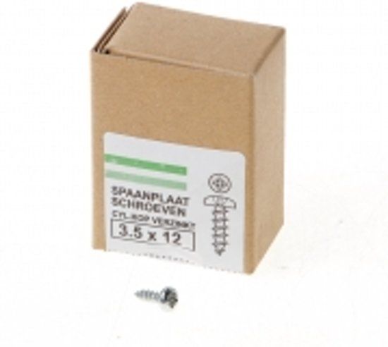 Hoenderdaal QZ Spaanplaatschroef cilinderkop verzinkt pozidriv 3.5 x 12mm (200 stuks)
