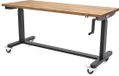 Lemato Établi avec plateau en bois massif, réglable en hauteur, mobile, 152 cm