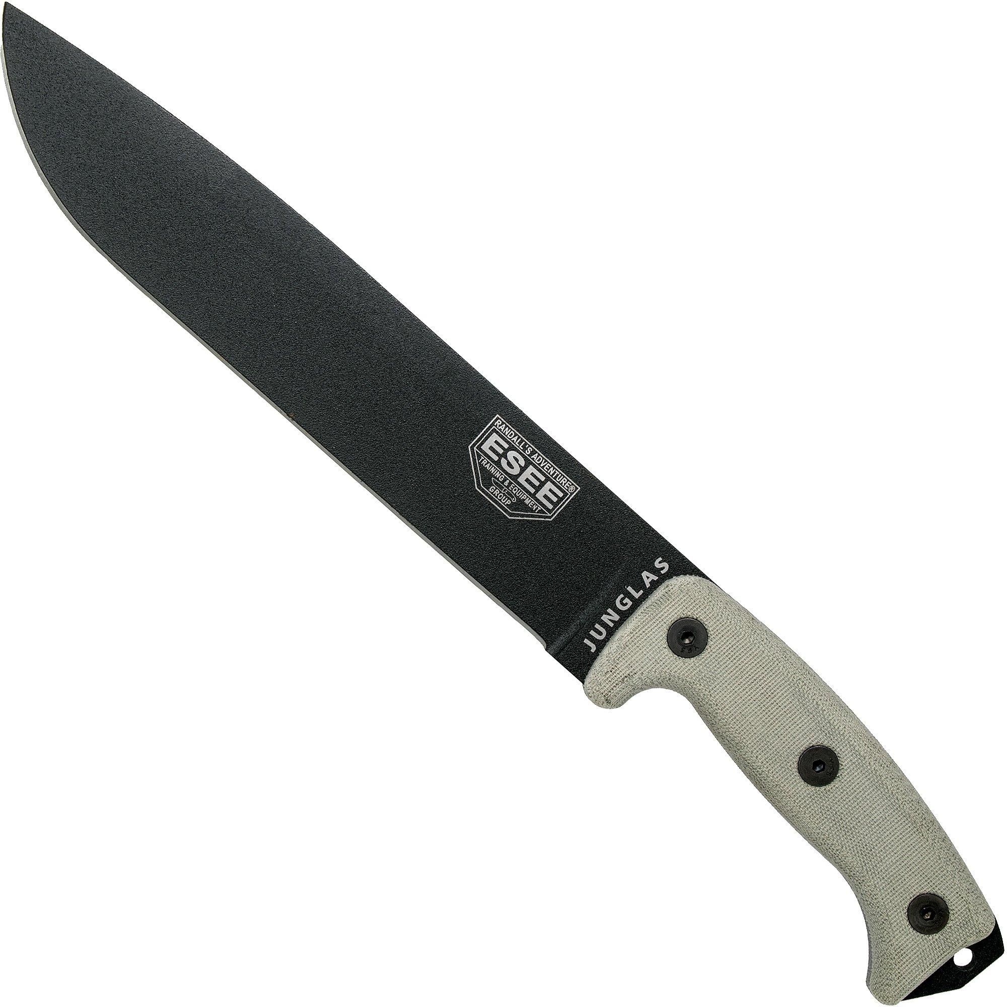 ESEE Junglas Black survivalmes kydex schede + MOLLE-back - 0811328021178