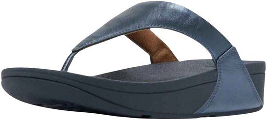 FitFlop Lulu Leather Toe post Teenslippers Dames donkerblauw