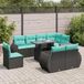 Maison Exclusive - Salon de jardin 9 pièces avec coussins, rotin synthétique noir