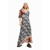 Desigual maxi dress with paisley print black/white/red