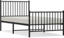vidaXL Bedframe met hoofd- en voeteneinde metaal zwart 90x190 cm