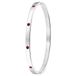 Lucardi Dames Armband bangle geboortestenen - Staal - Armband - Cadeau - Stijlvol - Zilverkleurig
