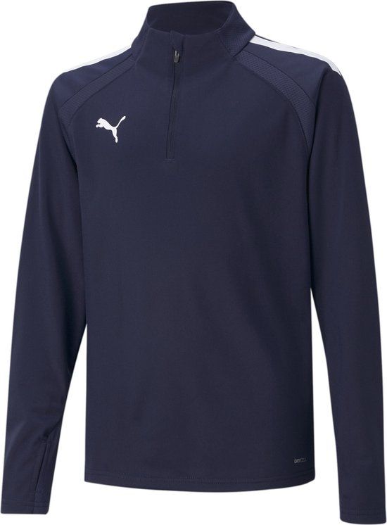 PUMA teamLIGA 1/4 Zip Top Jr Unisex Sporttop - PUMA Navy-PUMA White