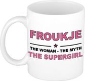 Bellatio Decorations Froukje naam cadeau mok - Woman Myth Supergirl - koffiemok - 300 ml