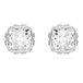 Swarovski Birthstone Oorknopjes, Square slijpvorm, April, Wit, Rodium toplaag