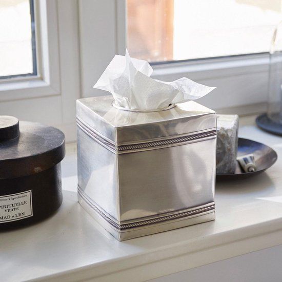 LOBERON Tissuebox Semoine antiekzilverkleurig