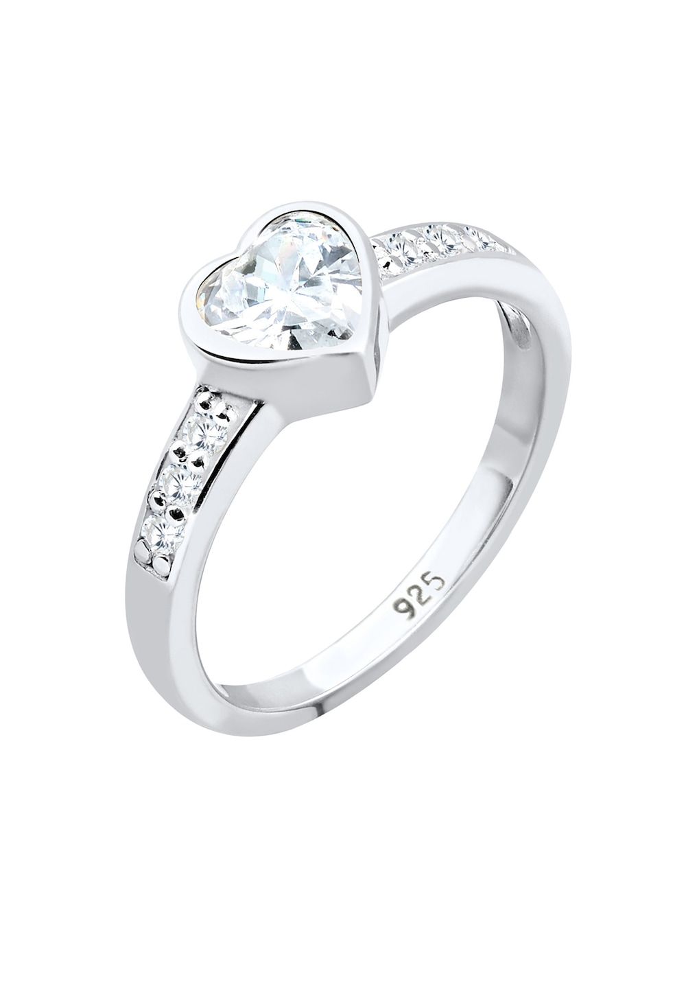 Elli Ring Dames Hart Symbool Verloving Zirkonia Kristallen 925 Sterling Zilver