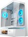 Cougar CFV235 - ARGB Gaming Mid‑Tower behuizing, ATX/CEB, 270° High‑Airflow, 4× ARGB PWM‑ventilatoren, GPU‑ondersteuning tot 430 mm, USB‑C (Wit, CFV235 Vision)