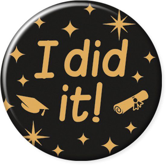 Paper dreams - Classy button geslaagd - I Did It! - 55 x 55 mm