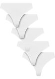 Urban Classics Basic Cotton Tanga 5-Pack String Dames L Wit