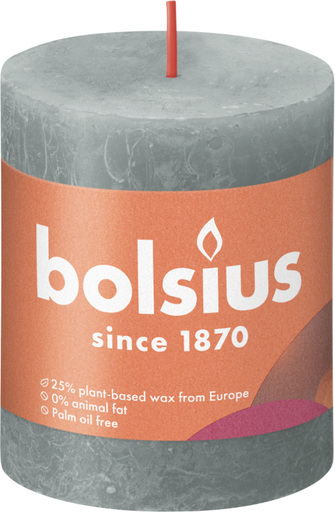 Bolsius Rustiek stompkaars 80/68 Eucalyptus Green - 8717847148933